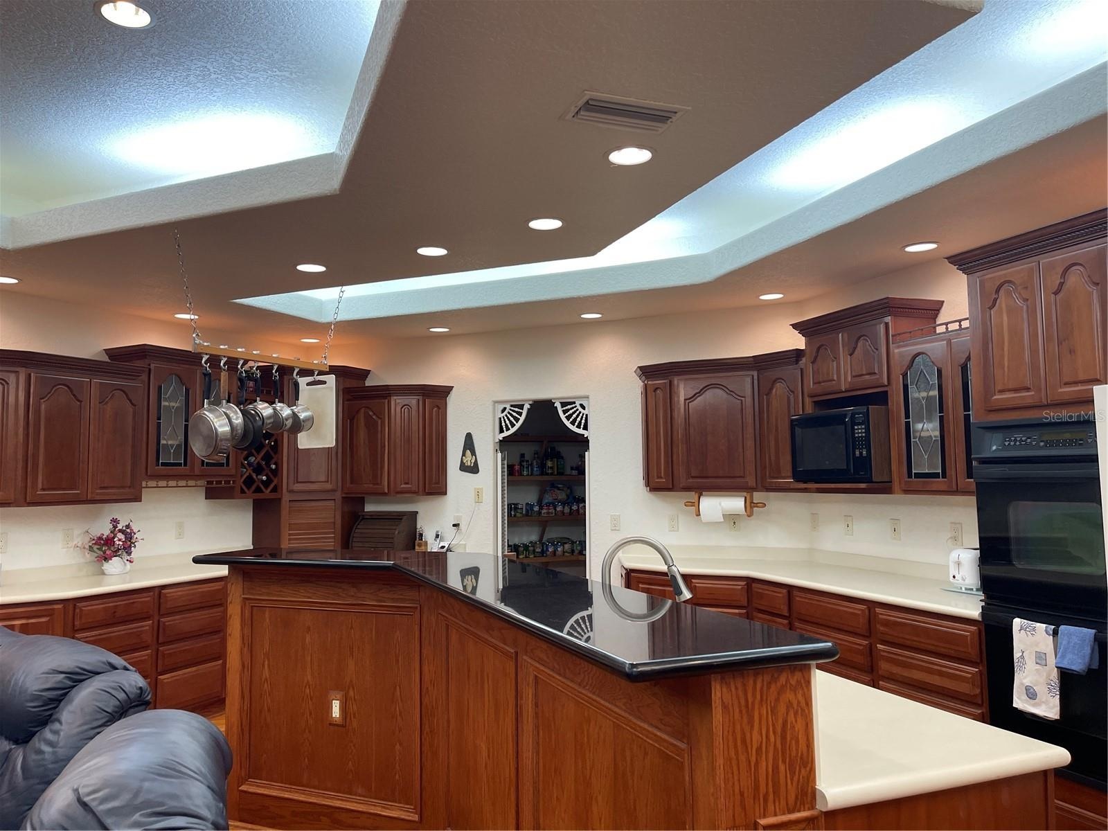 Breakfast bar couner top is granite