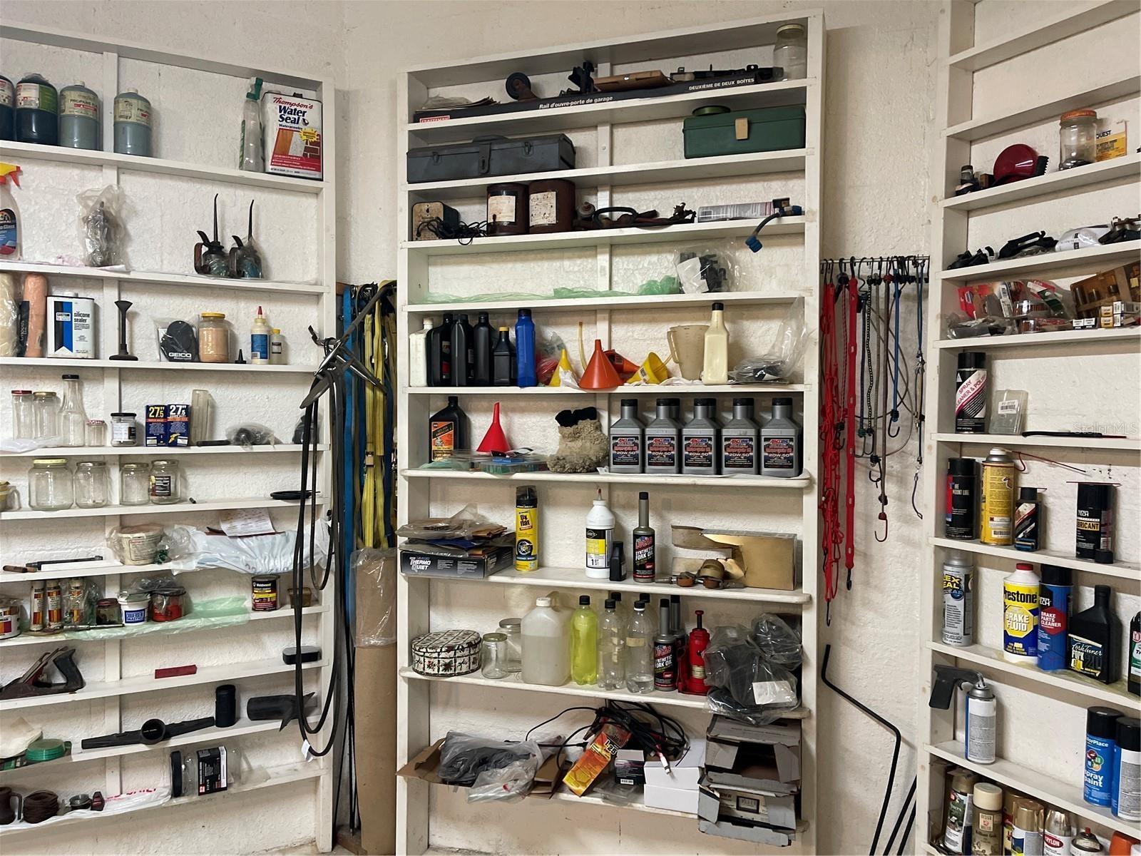 Built in shelving in garage