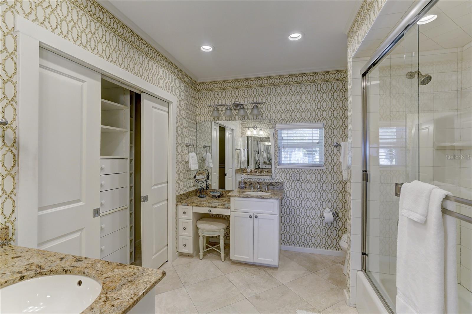 Primary Bathroom With Closet