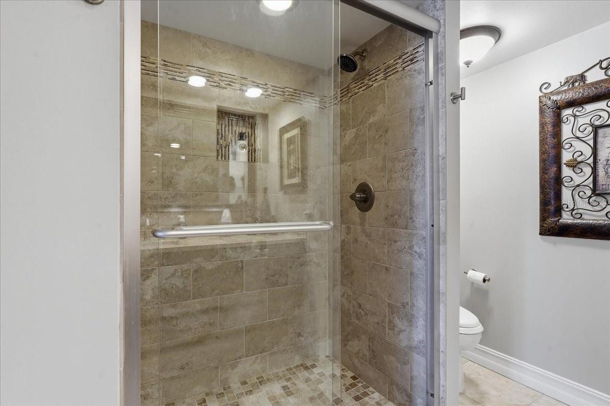 WALK IN SHOWER IN THE GUEST BATHROOM