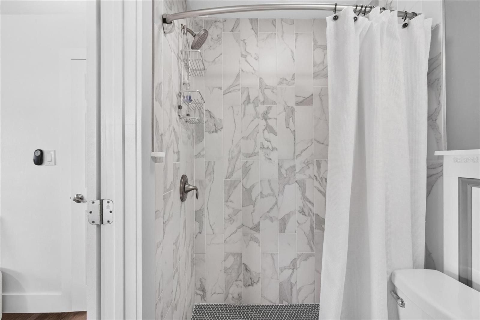 Beautiful tilework in the shower