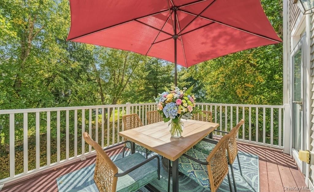 The deck off of the main floor living room has the same view.