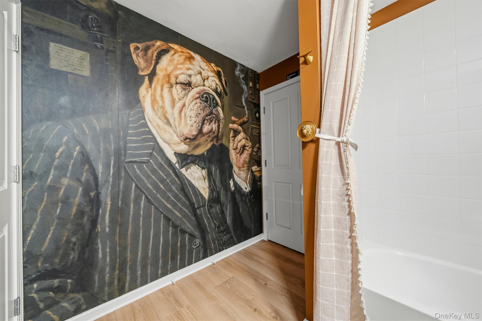 Who doesn't love a bar dog?? If not, it's just wall paper.