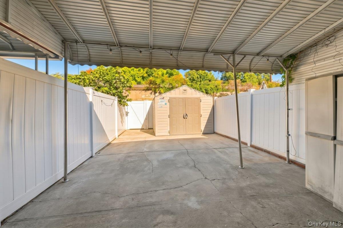 Backyard with shed storage