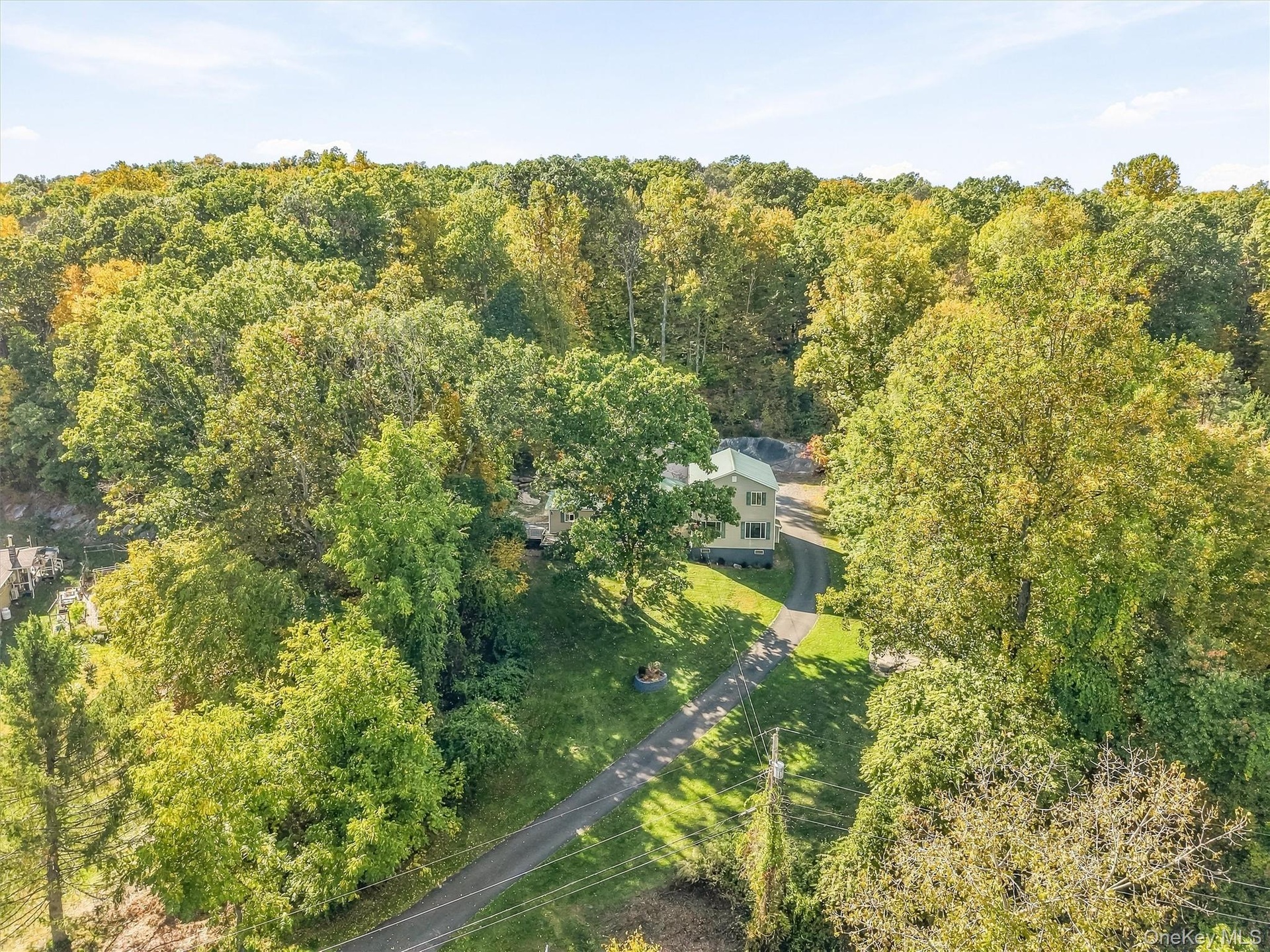 Aerial View of 124 Lily Lake Rd from Road.