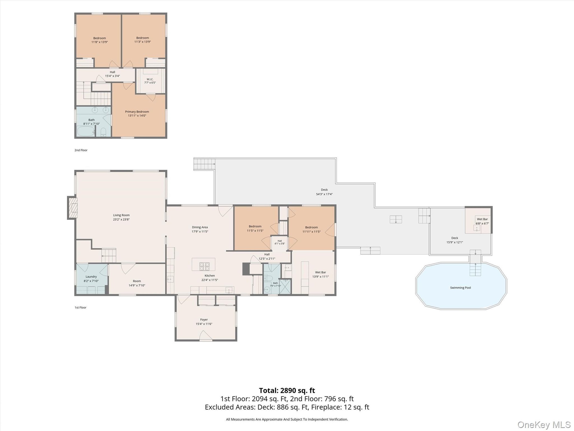 Floor plan - combined first and second floors