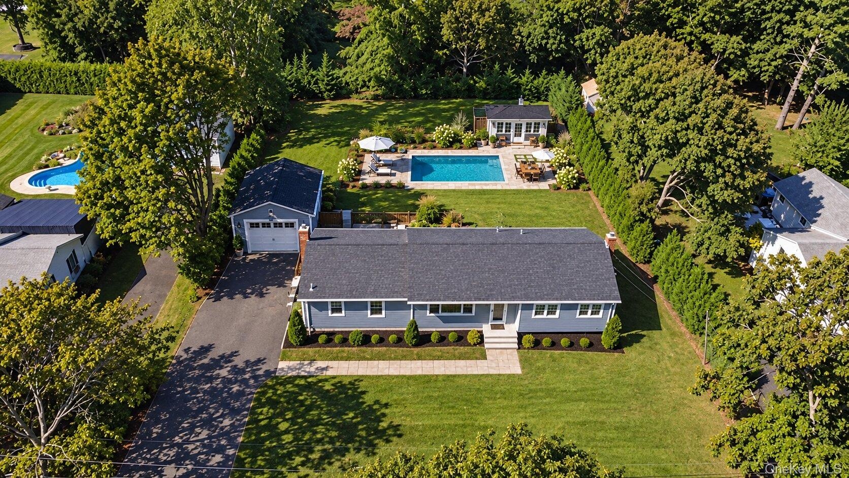 pool and poolhouse digitally generated