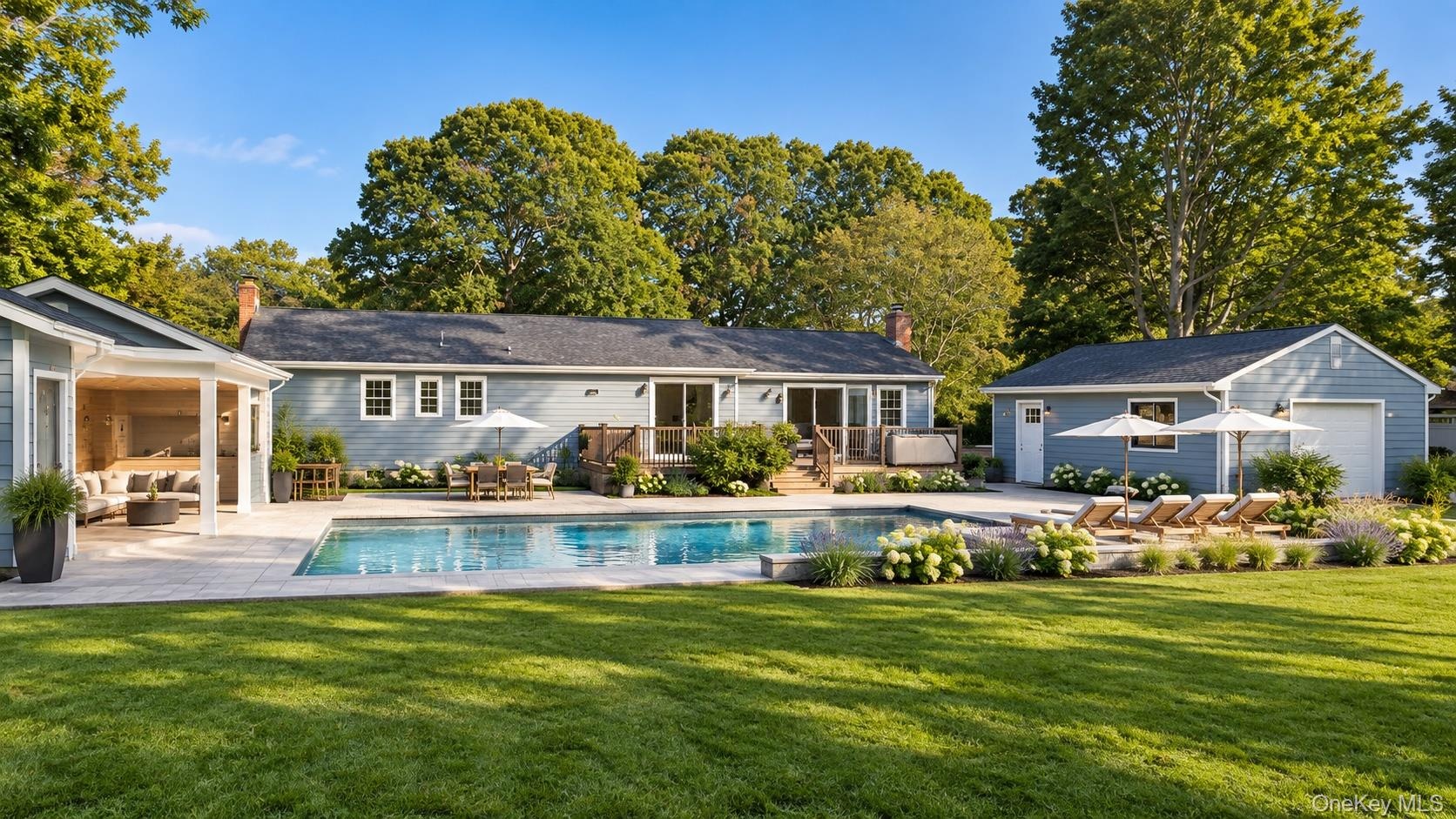 pool and poolhouse digitally generated
