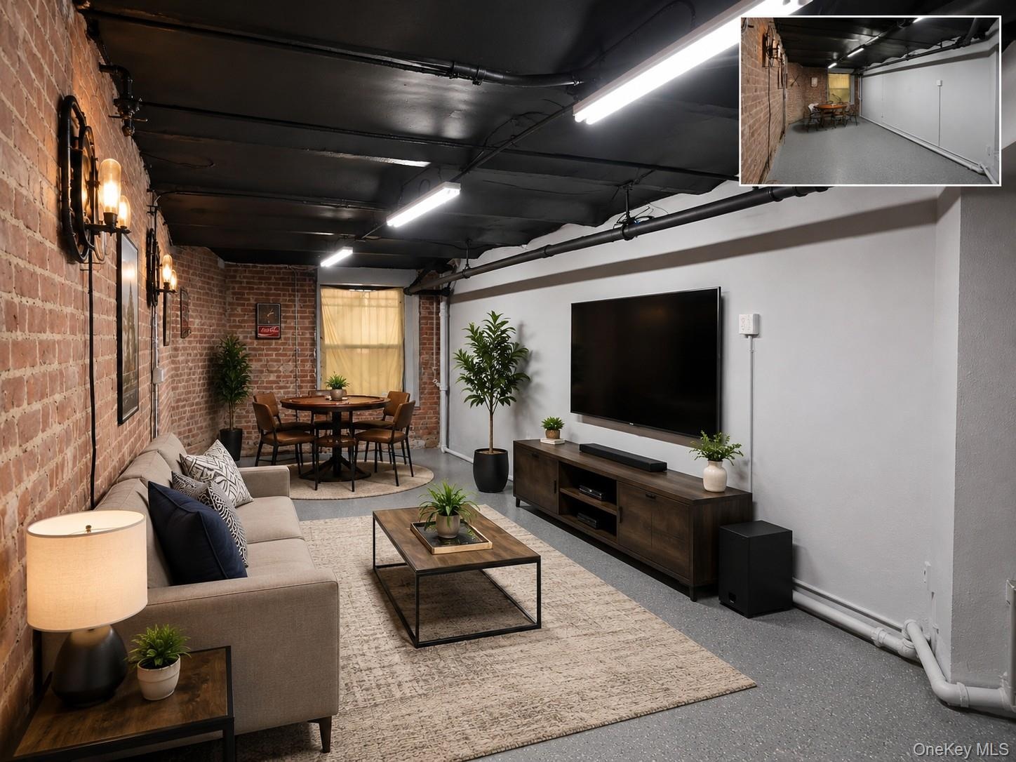 Full Basement Poker table (not included) (virtually staged)