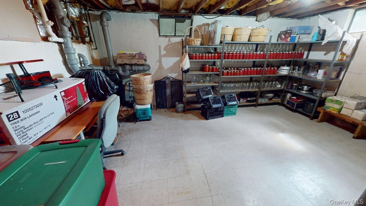 Basement with plenty of storage and Gym Equipment.