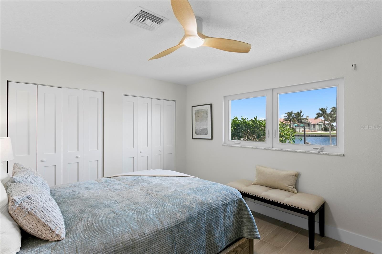 Spacious Bedroom with 2 closets and water views
