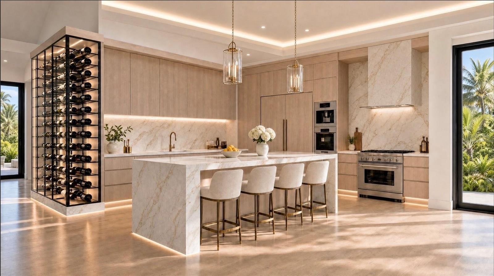 Kitchen. Virtually staged.