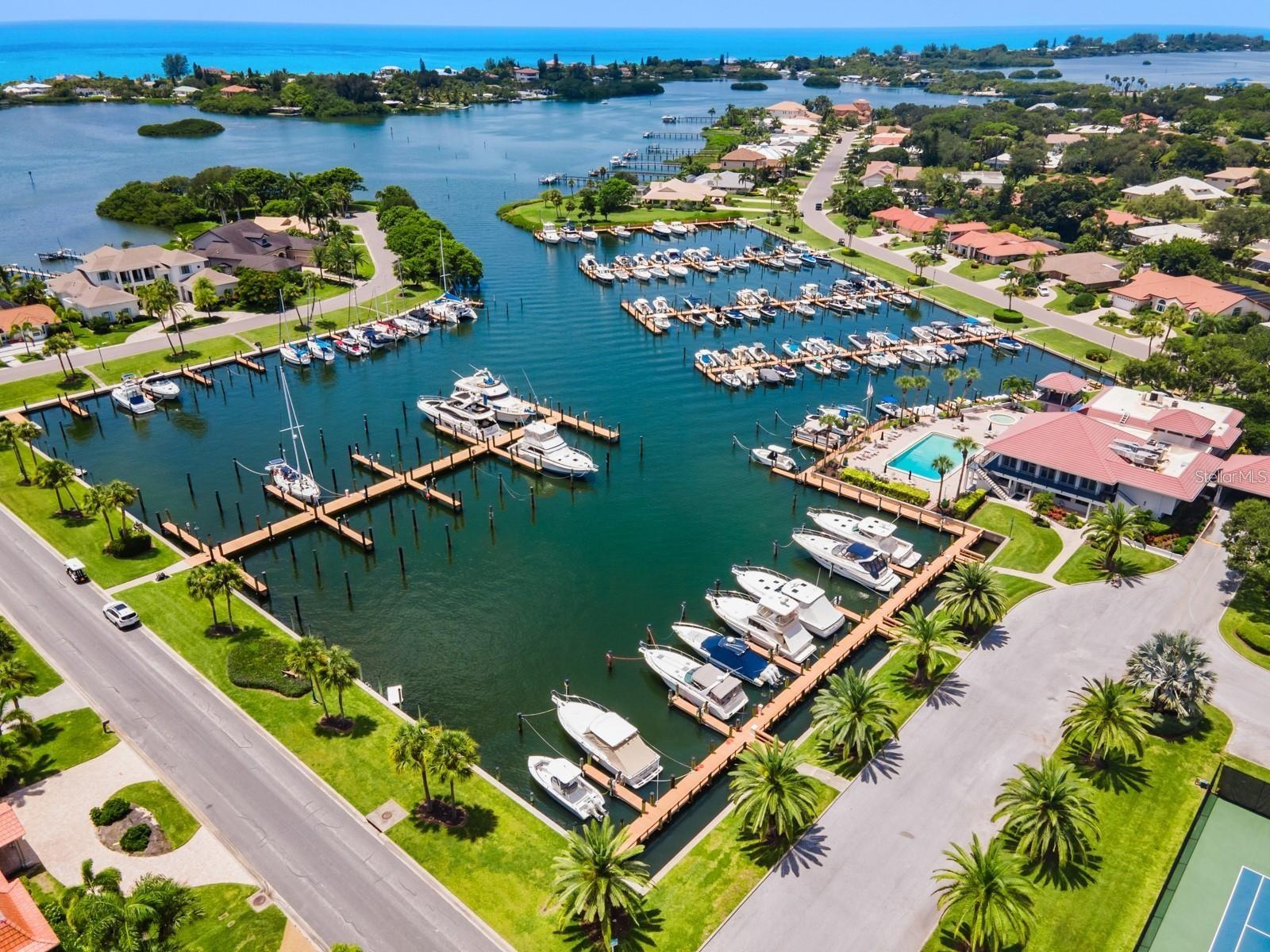 Community marina aerial view