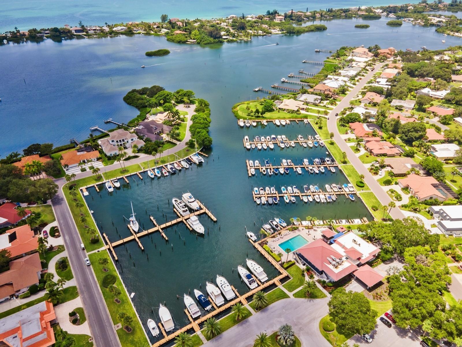Community marina aerial view