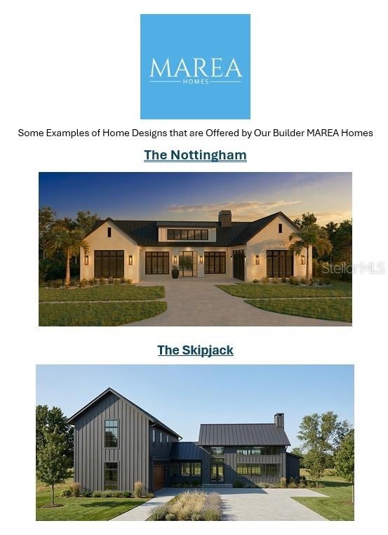 Examples of home designs by Permitted Builder MAREA Homes