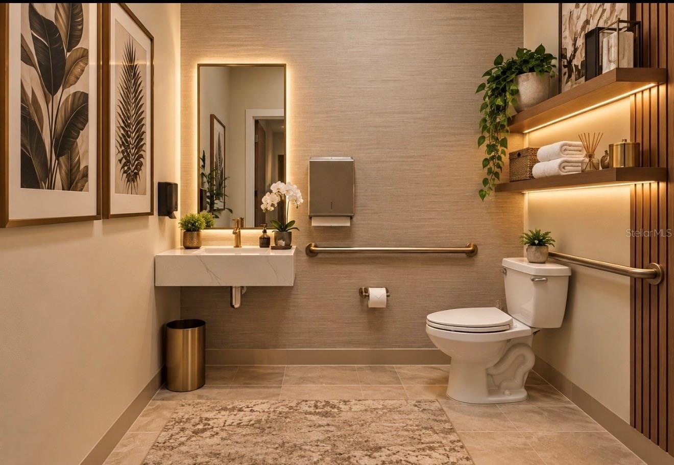 AI Rendering redesigned existing bathroom