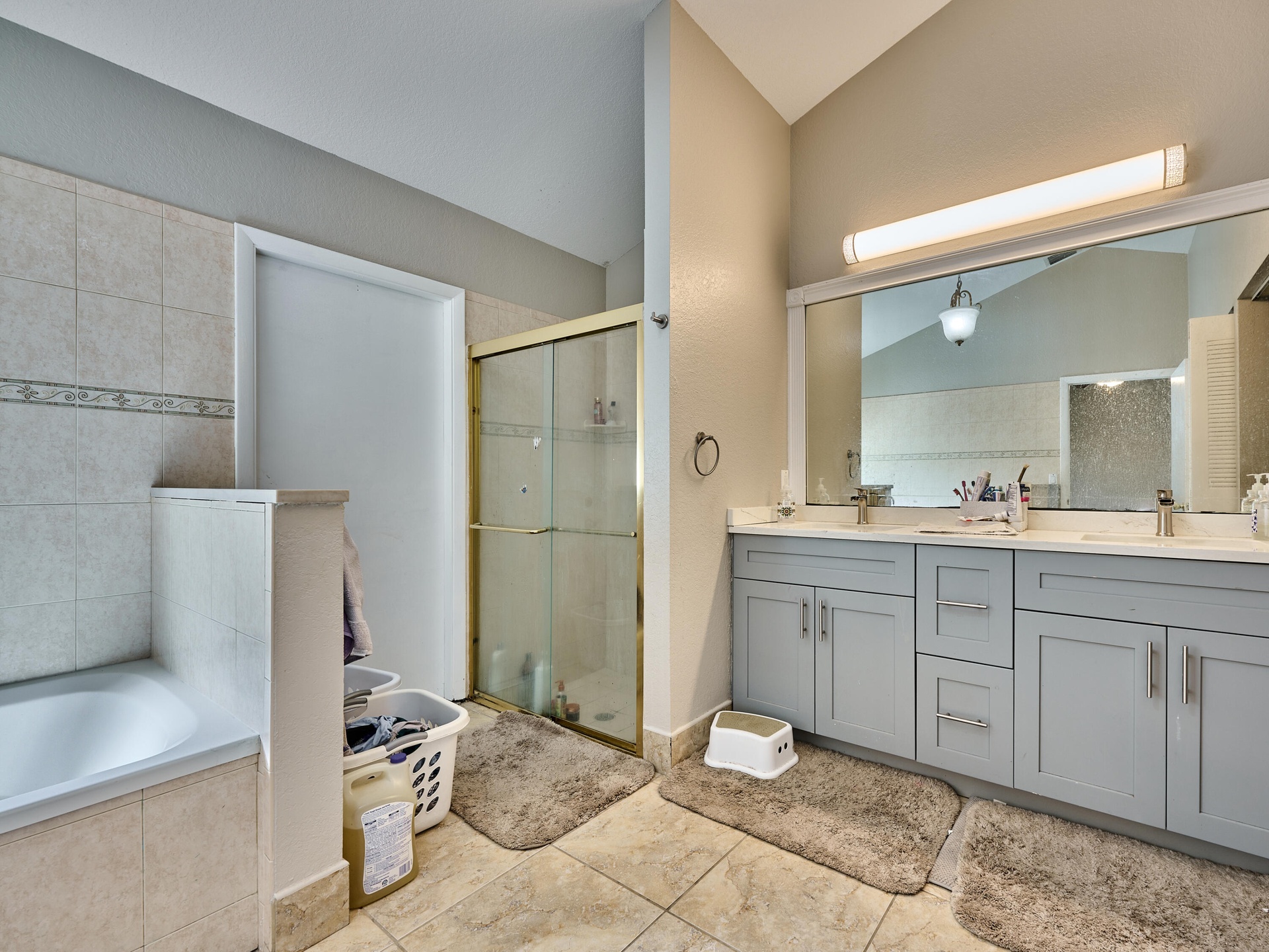 Primary Bathroom with Dual Vanities