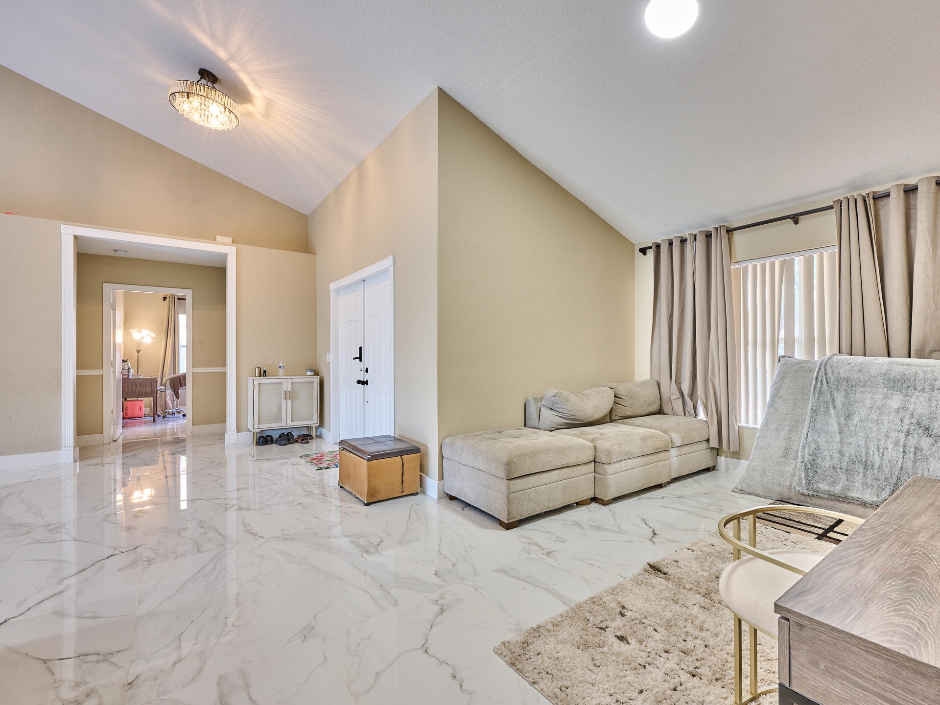 Dining area in the living room or a den