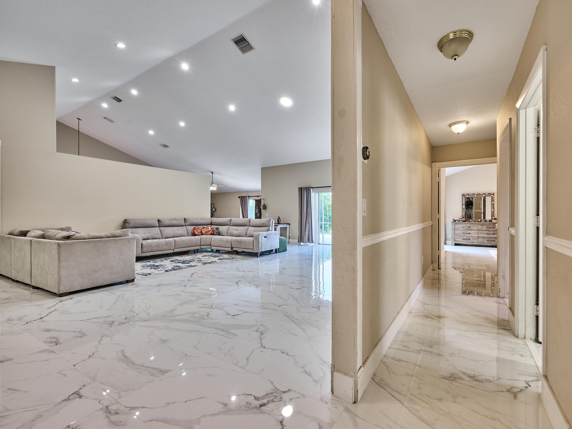 Living room and hall way
