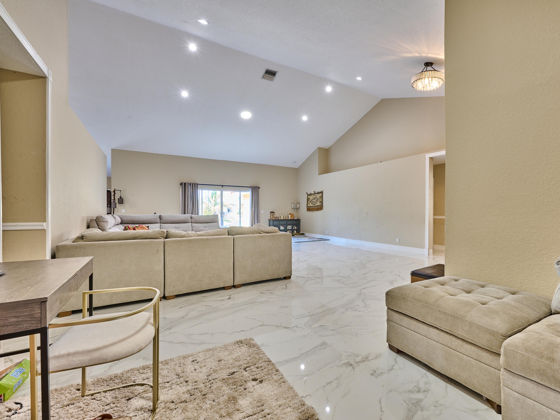 Dining area in the living room or a den