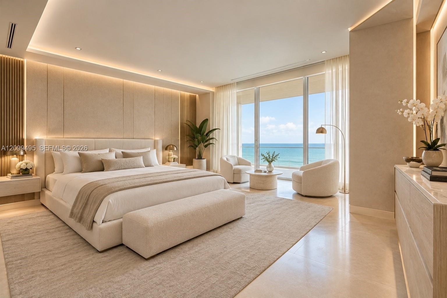 Master bedroom. VIRTUALLY STAGED. Unit comes UNFURNISHED.