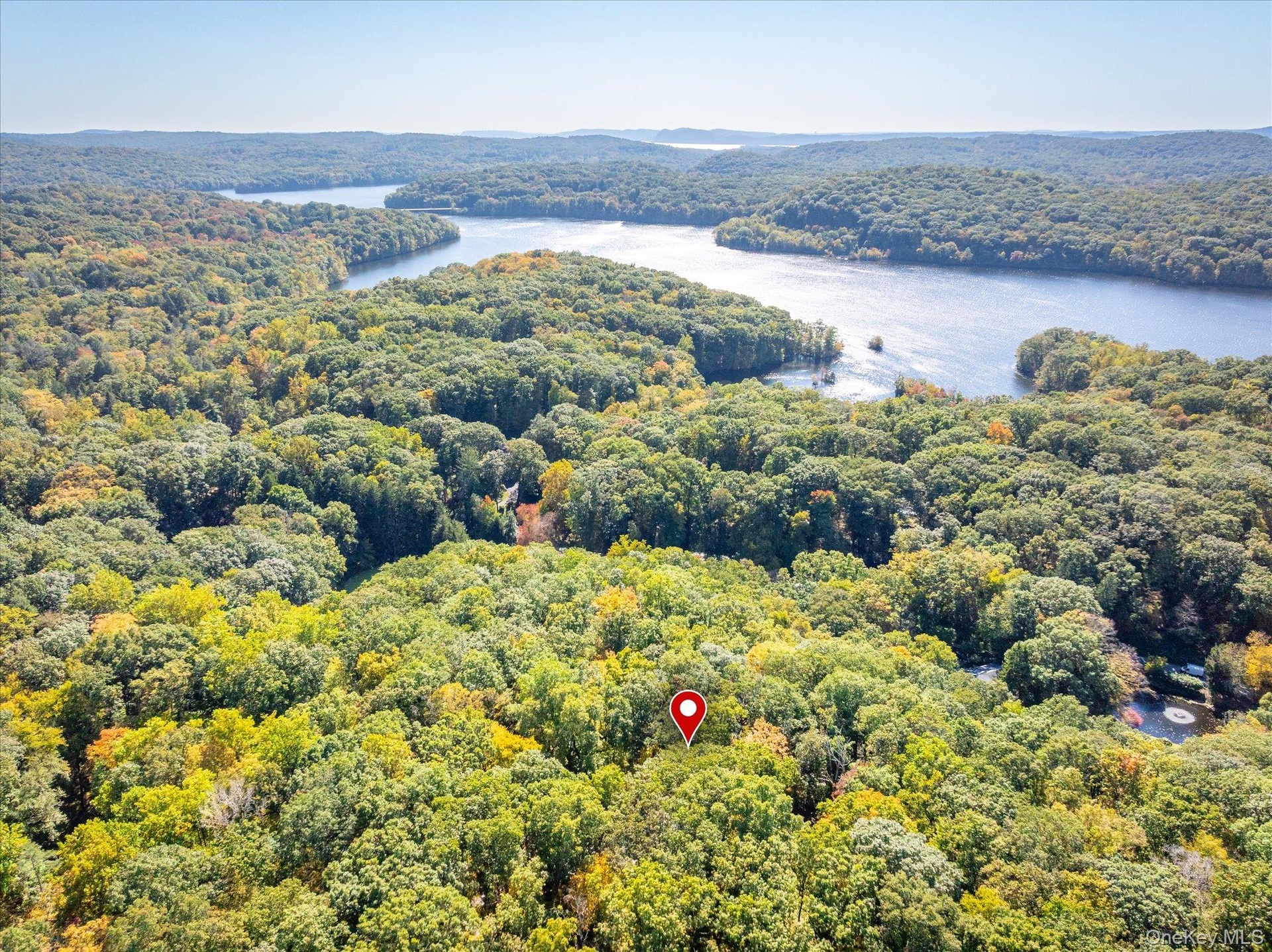 Over 4 acres of woods from above (property marked)