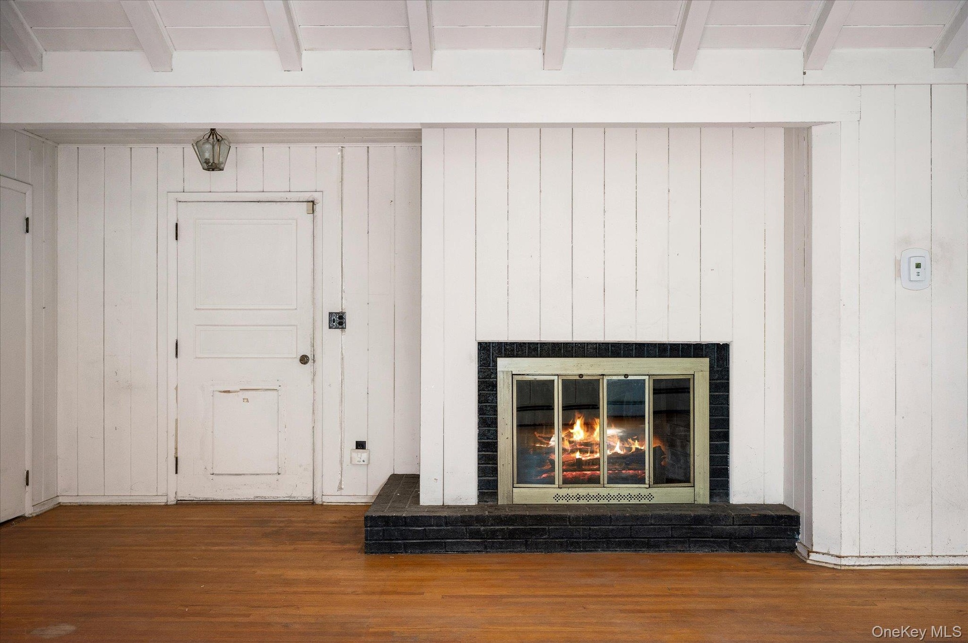 A wood-burning fireplace built for cold nights