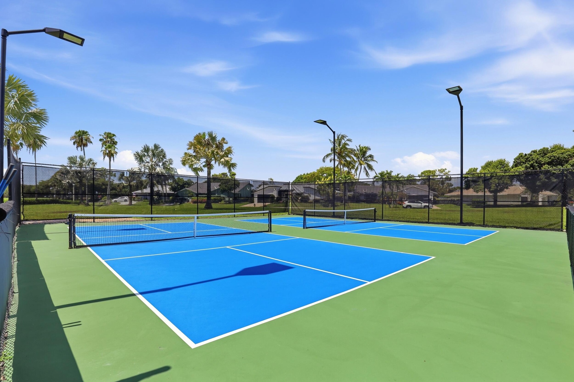 Enjoy one of the community's most popular amenities with beautifully maintained pickleball courts featuring covered seating, providing the perfect pla