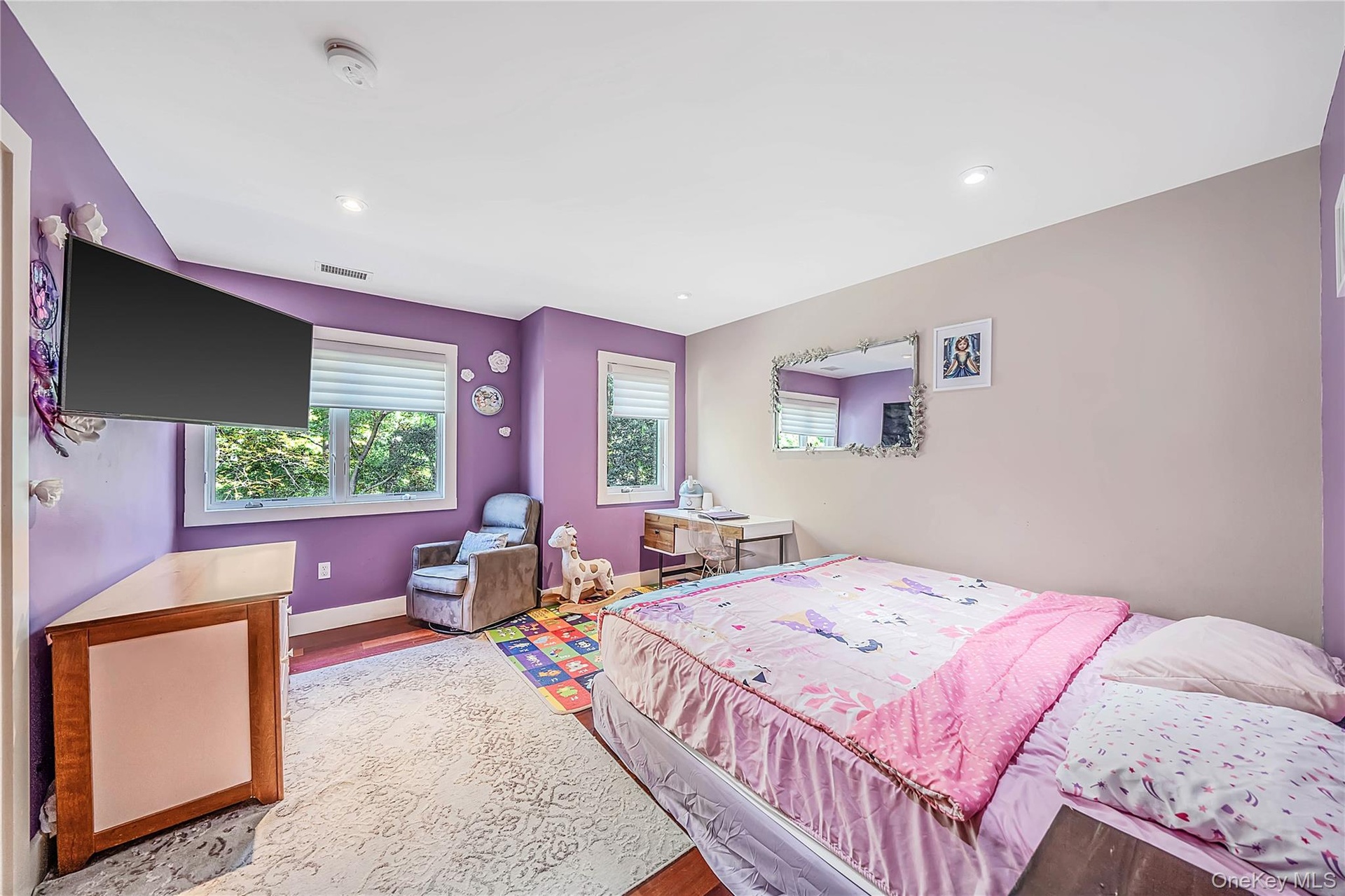 Bedroom 3 - Large closet, wood floors, recessed lighting