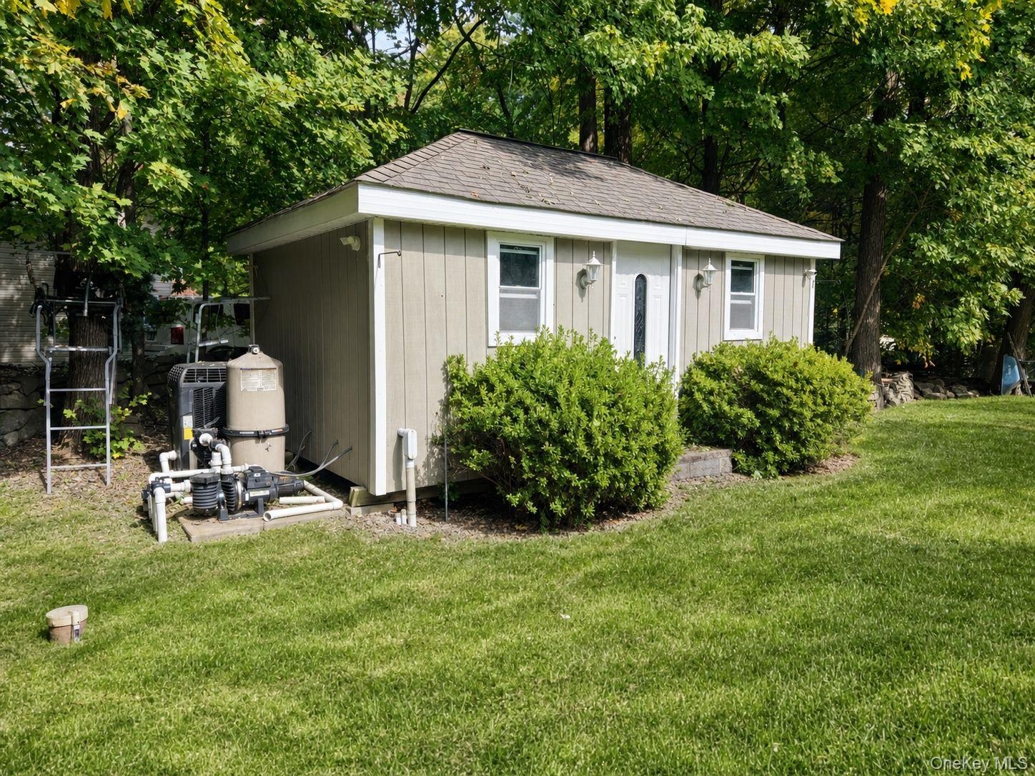 Pool house for storage and pool equipment