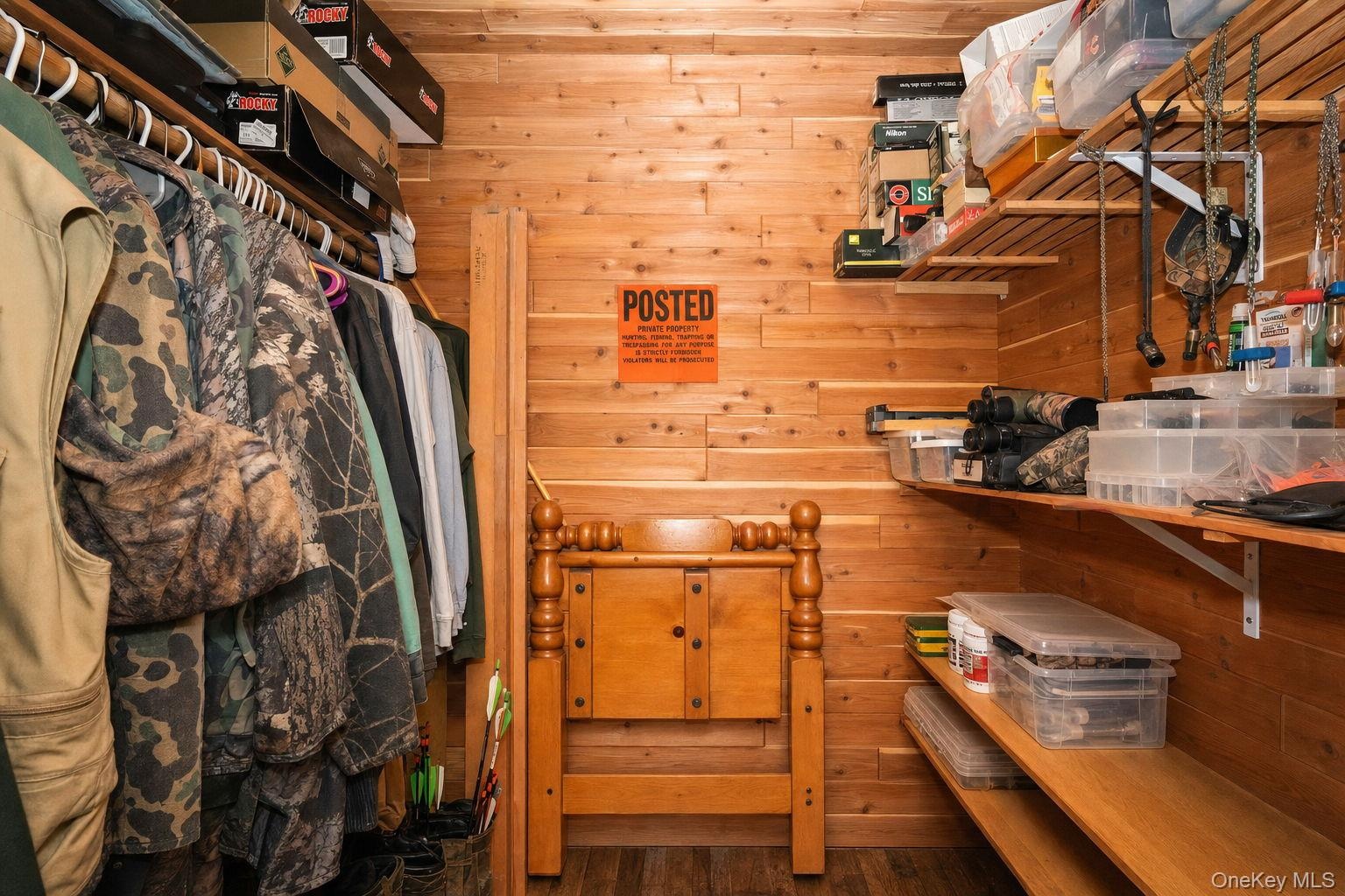 Cedar closet with shelving