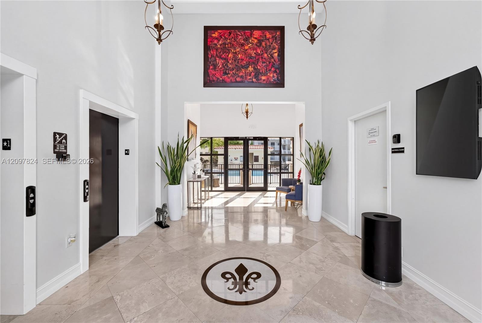 Main lobby for the community, interior hallway leading to the TH