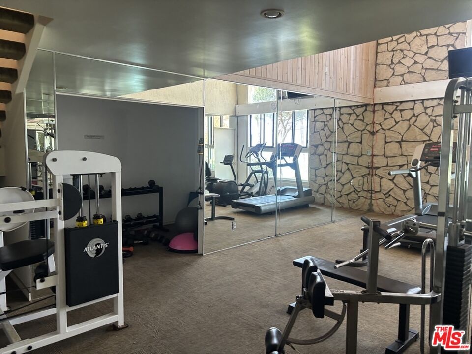 Fitness center with view of th