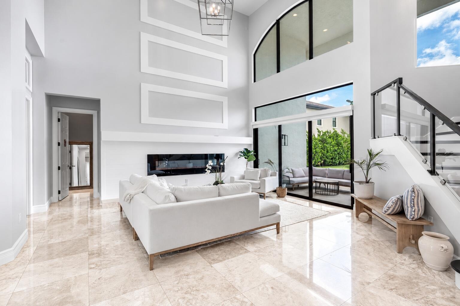 Formal Living Room with Electric Fireplace