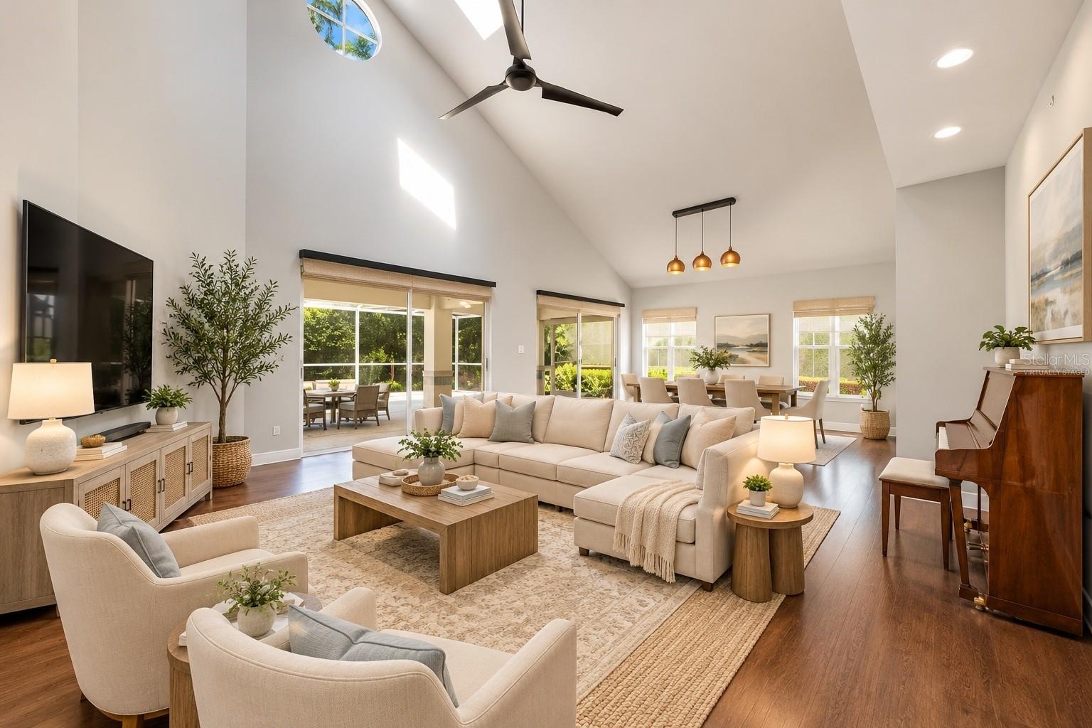 Virtually staged living room