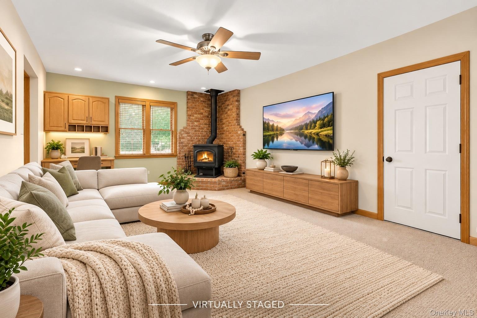 Virtually Staged Den