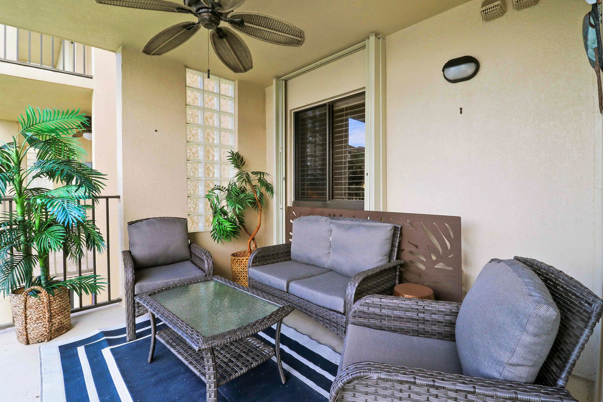 Comfortable balcony seating