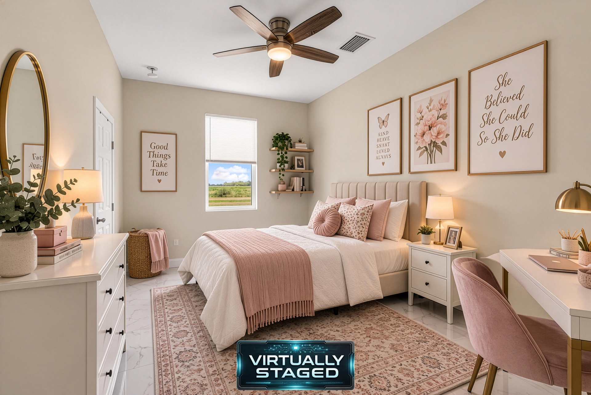 Guest bedroom (virtually staged)