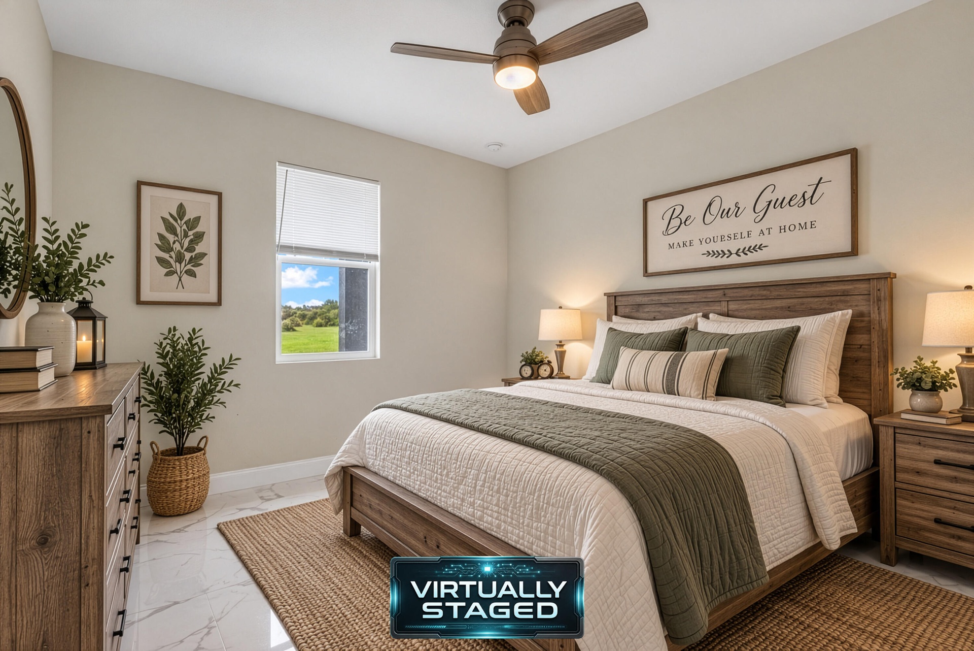 Guest bedroom (virtually staged)
