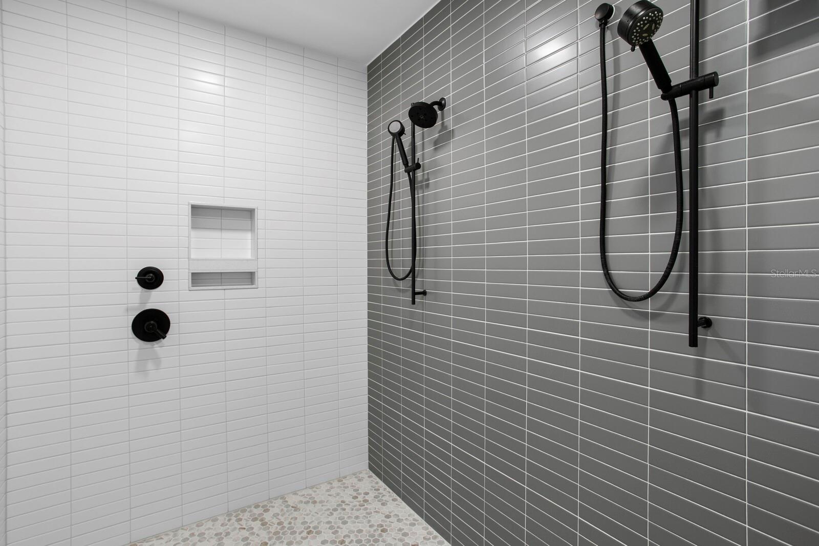 Primary bathroom double showers