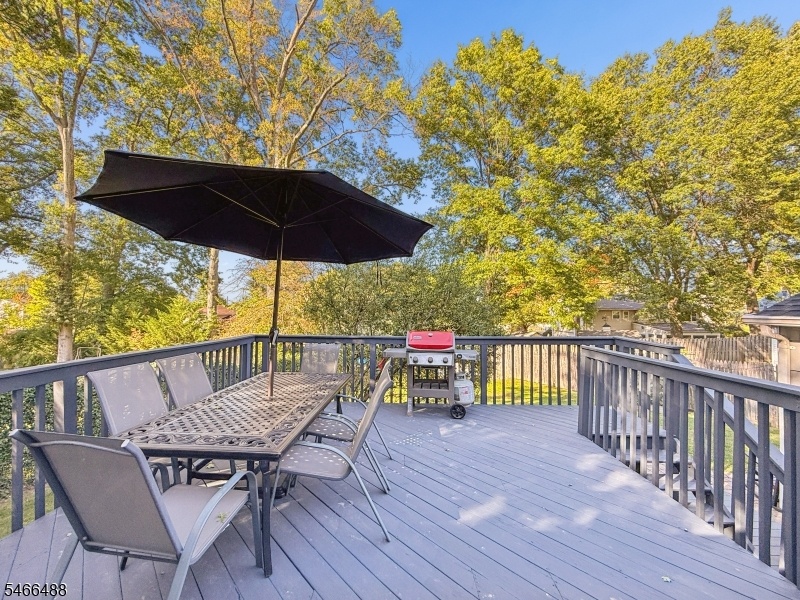 Large deck overlooking yard