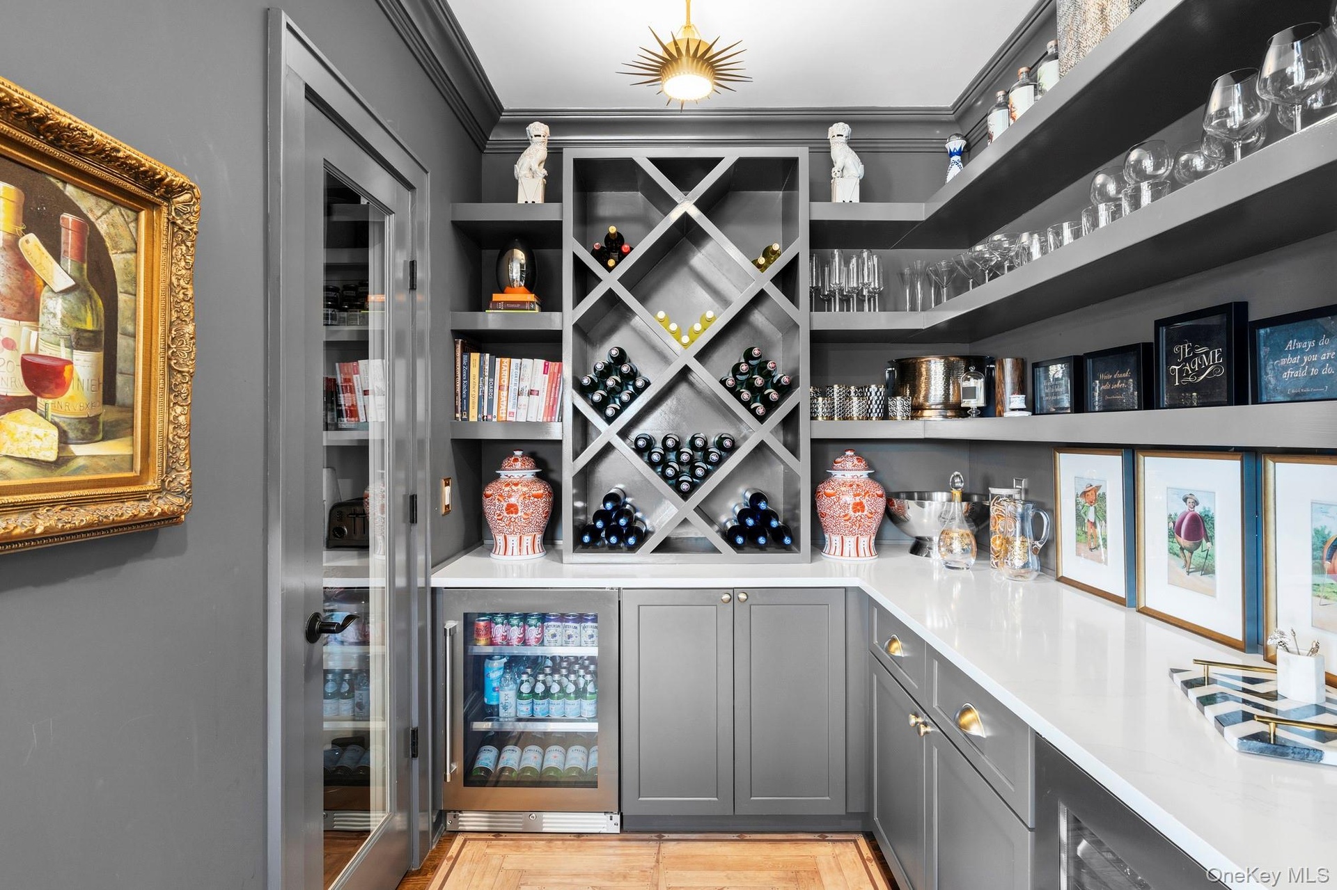 Pantry Dry Bar Storage with Wine fridge