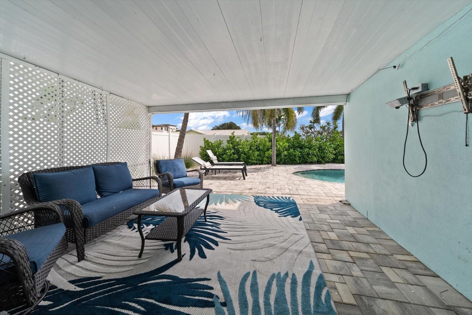 Large Covered Patio Outside the Primary Bedroom