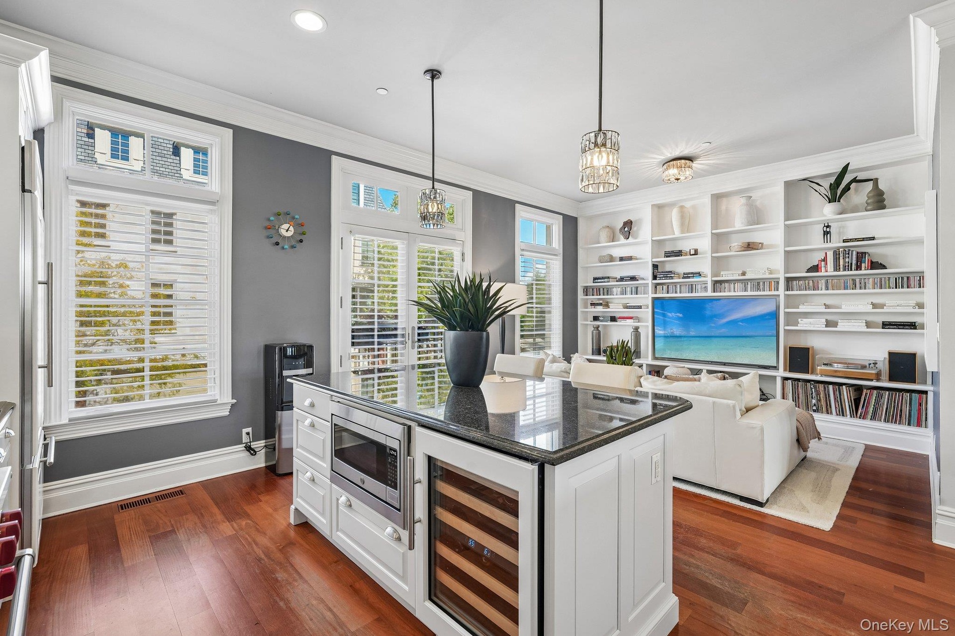 Kitchen Island with subzero wine fridge