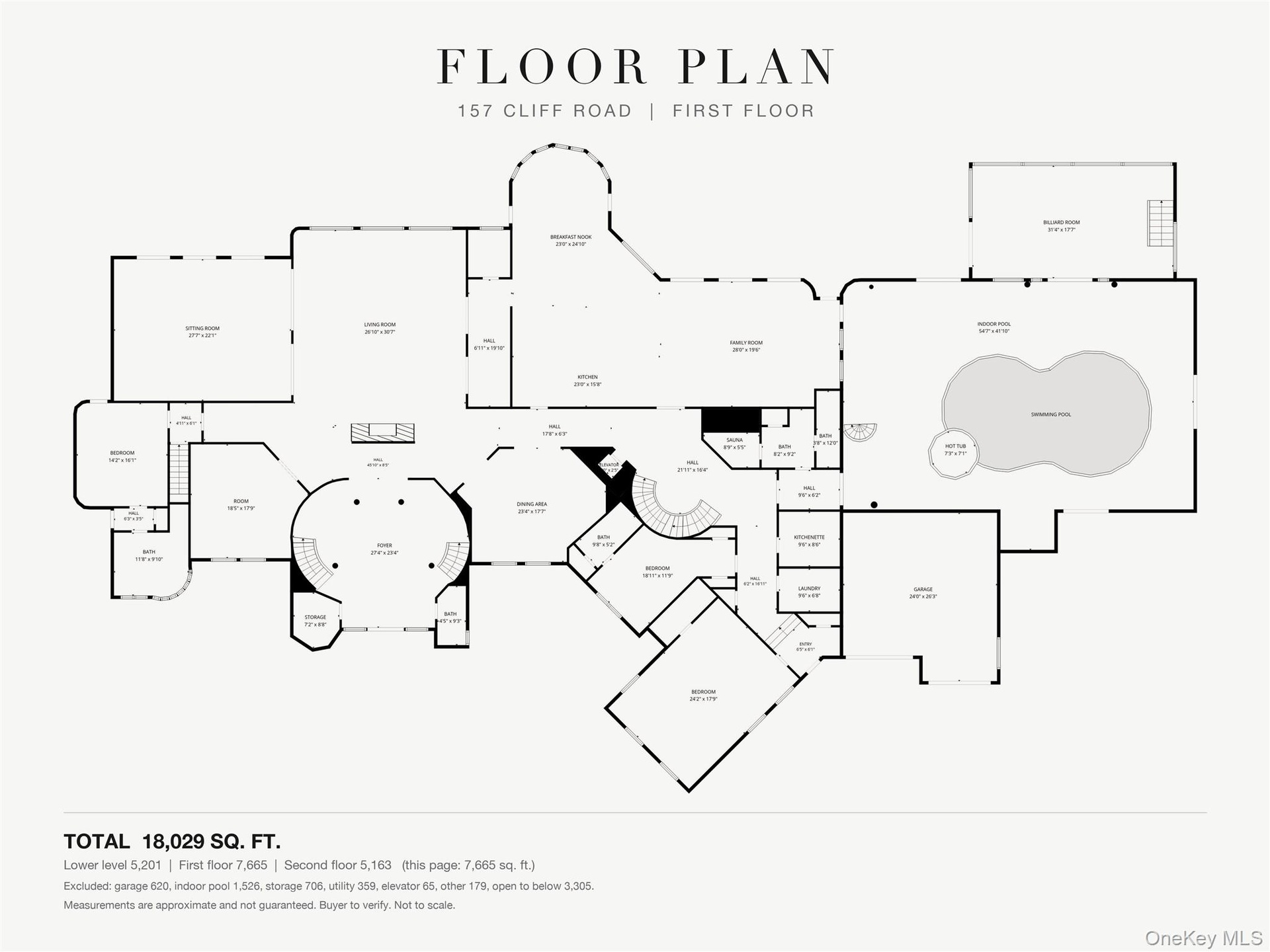 Floor plan, first floor (approximate, buyer to verify)