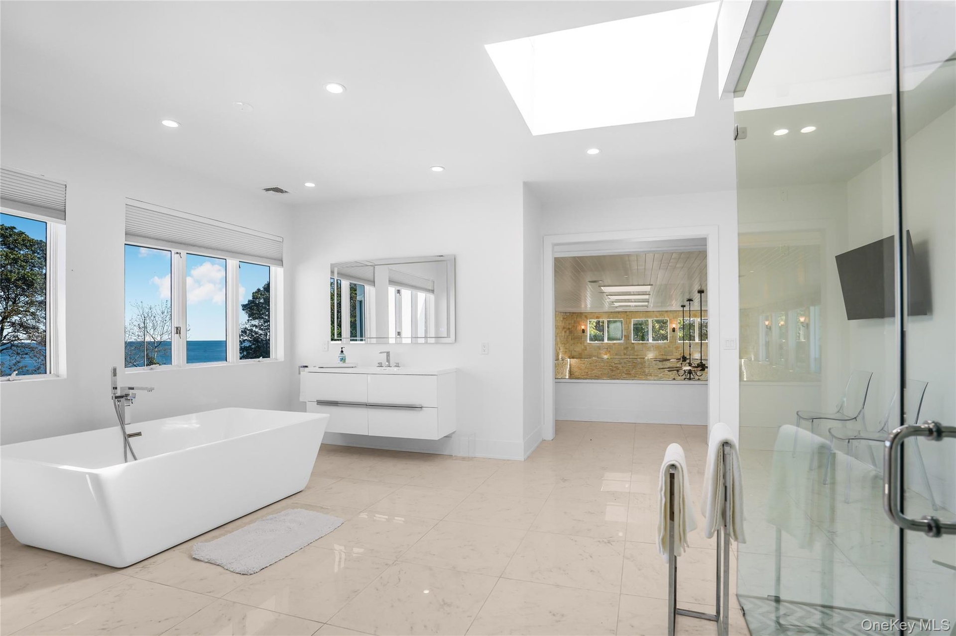 Bath with skylight