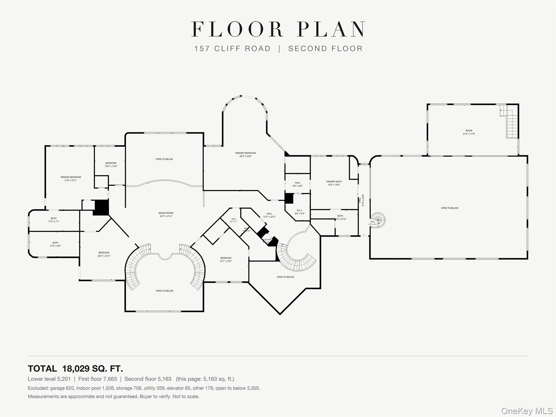Floor plan, second floor (approximate, buyer to verify)