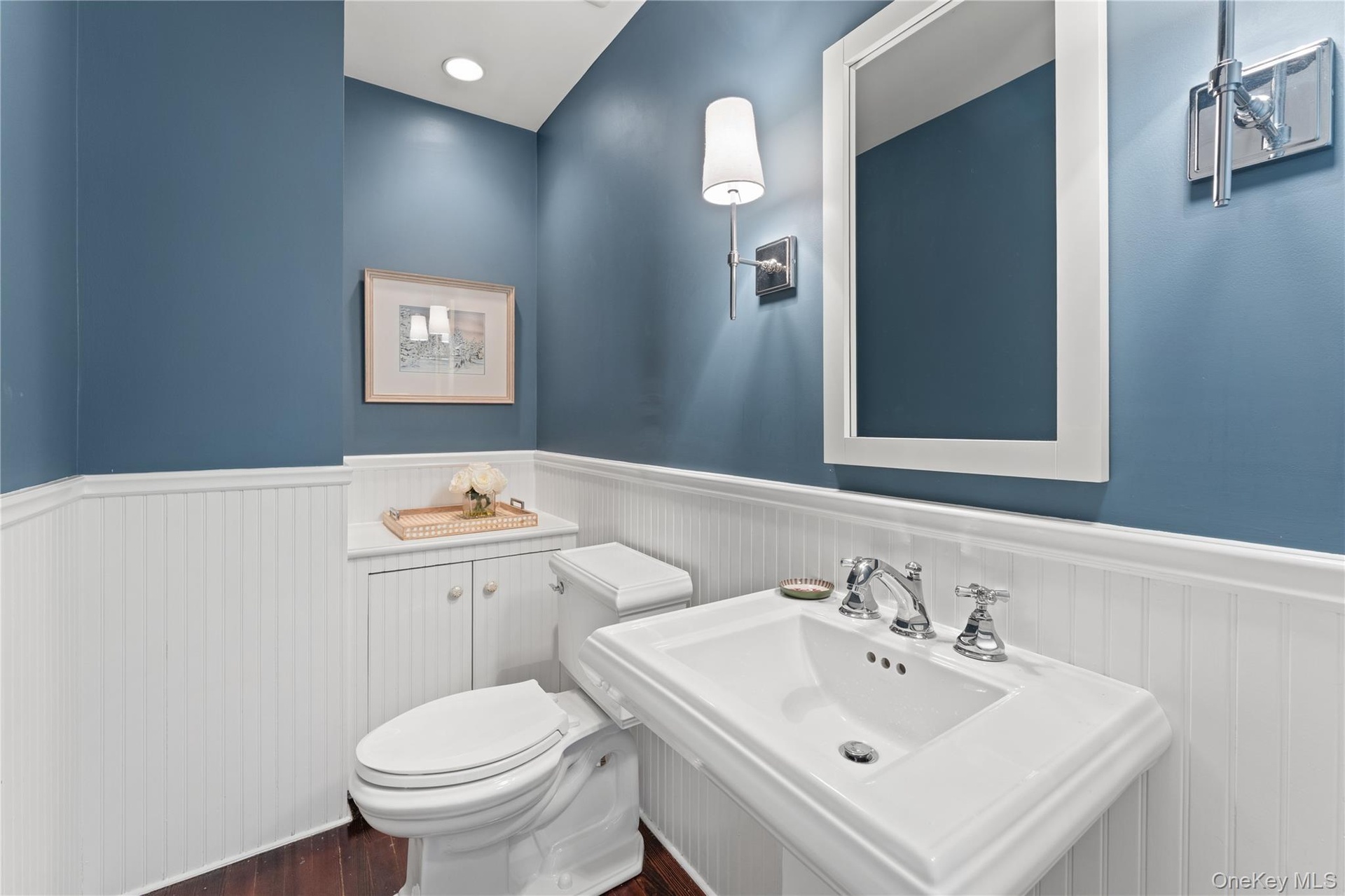 First-floor powder room for guests