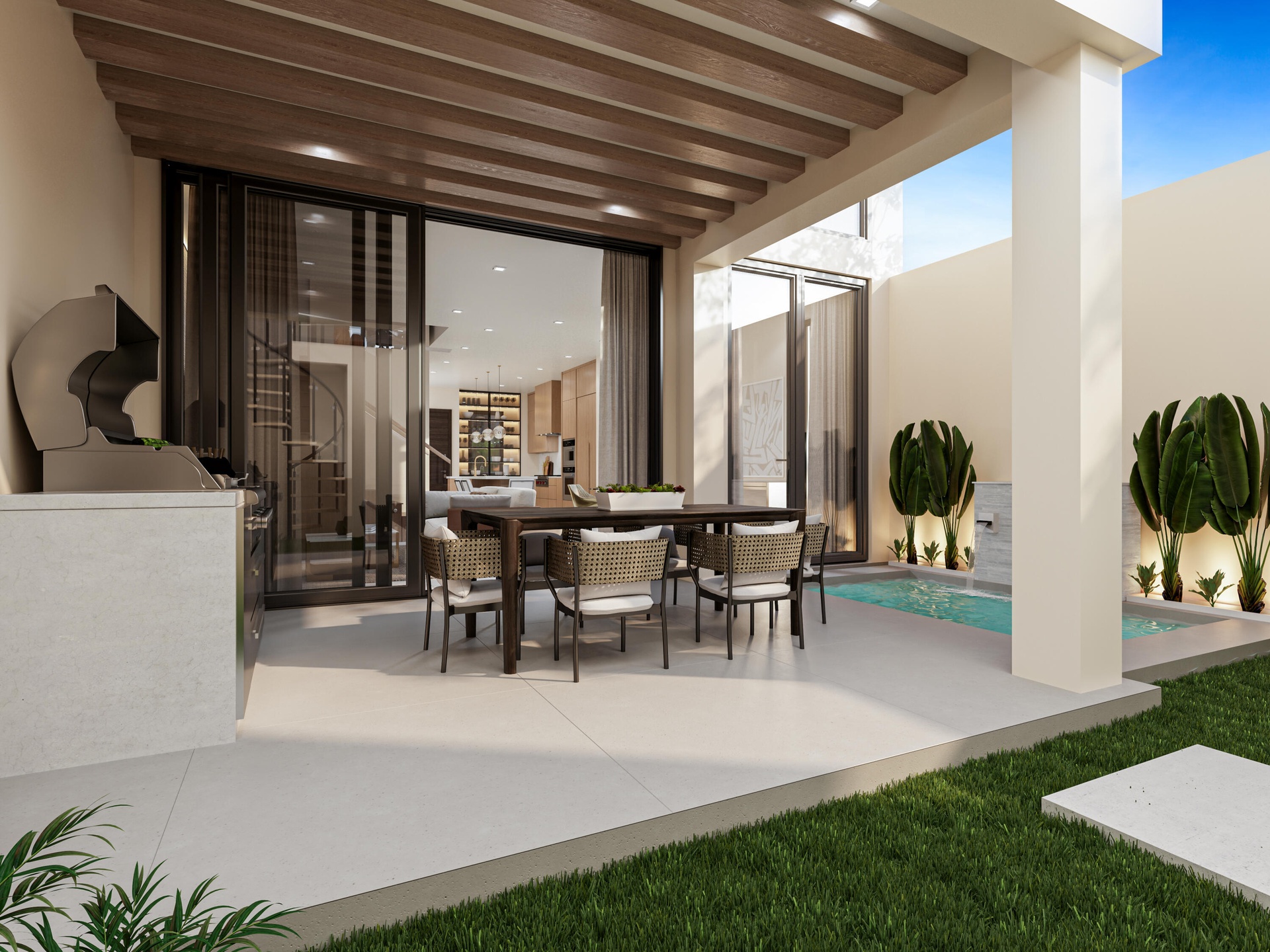 Covered outdoor Patio for dining alfresco