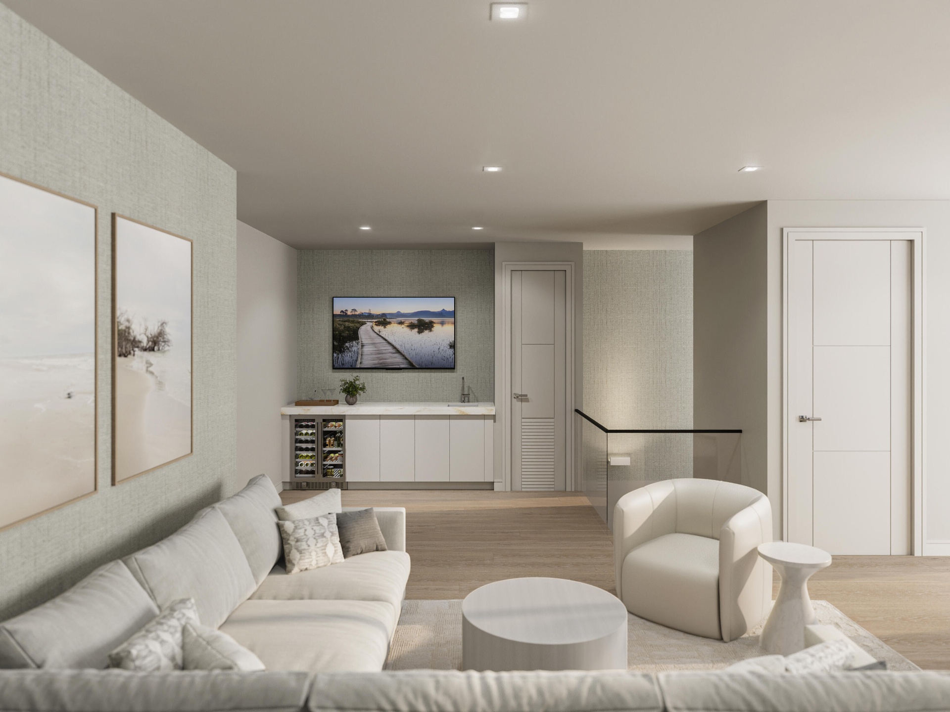 Third level Clubroom in Sandy Beach color pallet